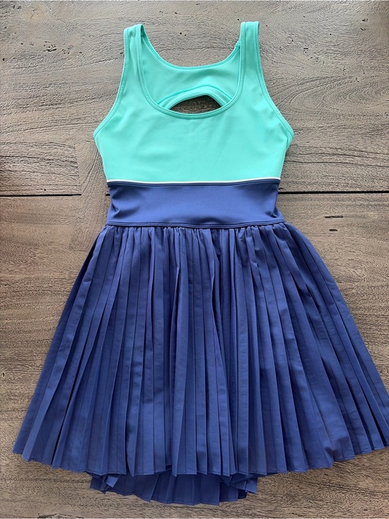 Wilson Dresses & Skirts - Wilson Teal and Navy Pleated Tank Dress